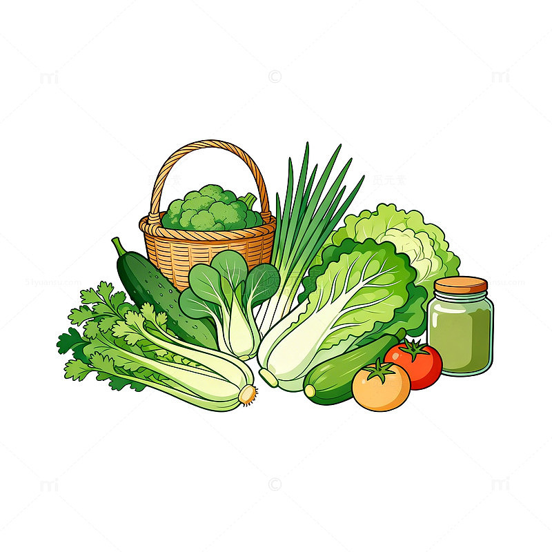 手绘蔬菜插画素材