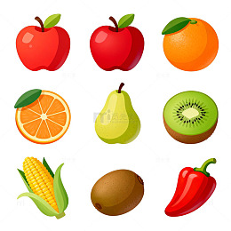 卡通水果图案矢量素材