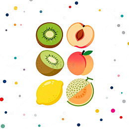 多彩水果插画设计素材