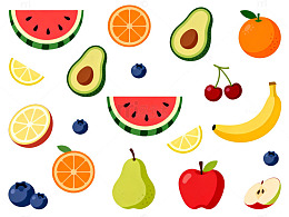 卡通水果插画设计素材