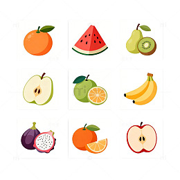 卡通水果图标合集