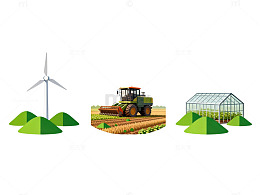农业场景现代化插画