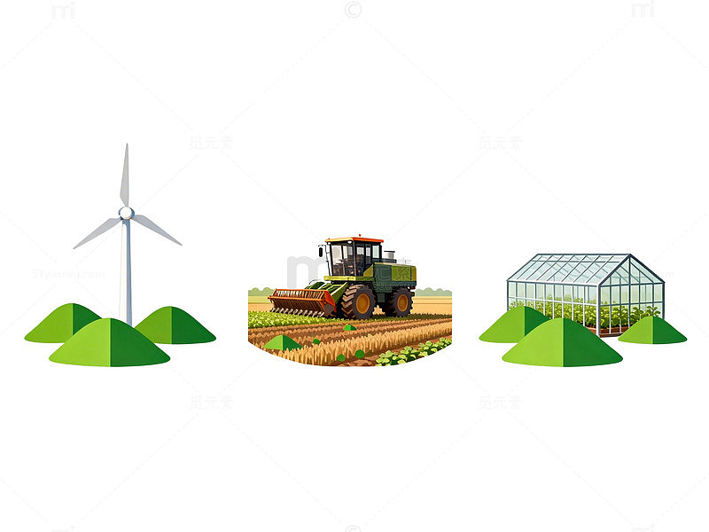 农业场景现代化插画