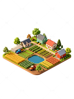田园风光农场模型