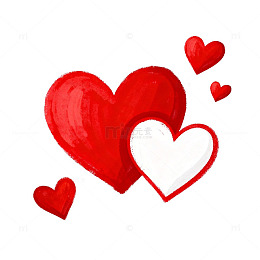 红心浪漫爱情插画设计素材