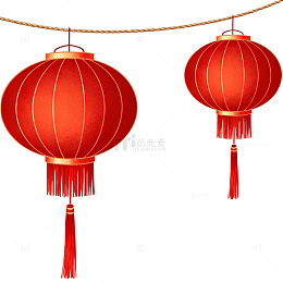 红色灯笼新年装饰元素