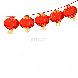 喜庆红灯笼节日装饰图案