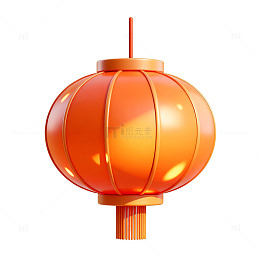 橙色中国风灯笼图案设计元素