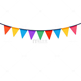 彩色三角旗装饰图案矢量素材