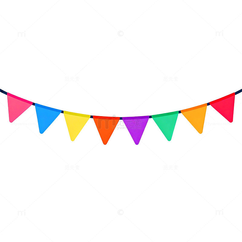 彩虹彩旗节日装饰素材