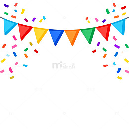 彩色三角旗节日庆祝装饰素材