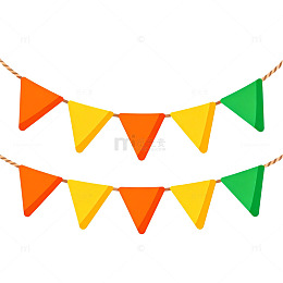 彩旗节日装饰图案矢量素材