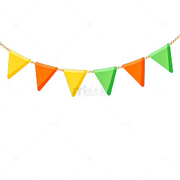 彩色三角旗装饰背景图