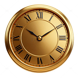 古典金色圆形时钟插画