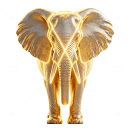 金色大象艺术雕塑