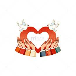 和平鸽爱心插画