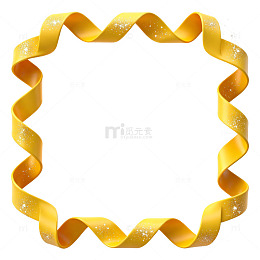 金色彩带装饰边框素材