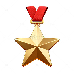 金色星形奖章设计元素