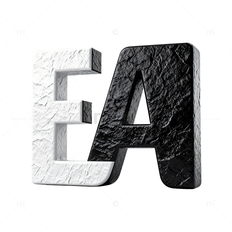 黑白质感字母设计素材