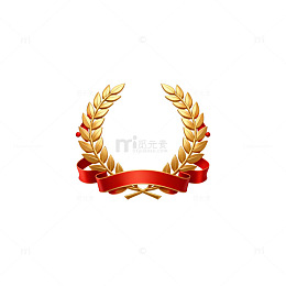 金色麦穗红带装饰图案