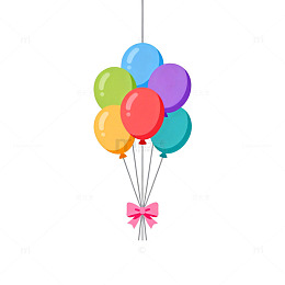 卡通气球装饰矢量插画
