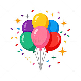 庆典气球彩带图案设计素材