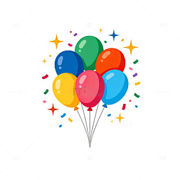 卡通气球庆祝装饰设计素材