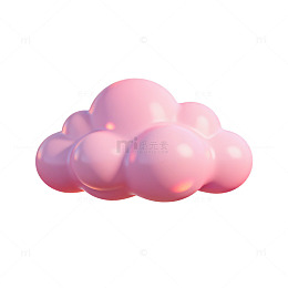 梦幻粉云卡通形象设计素材