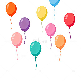 彩色气球插画