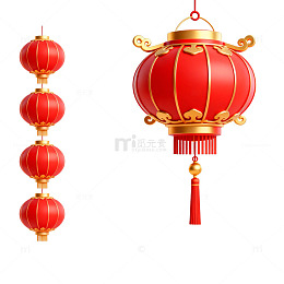 中国风红灯笼装饰图案设计素材