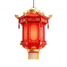 中国风红色灯笼装饰元素