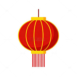 红色中国风灯笼图案设计元素