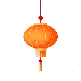 橙色中国风灯笼装饰插画