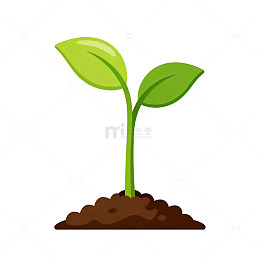 卡通风幼苗生长插画素材