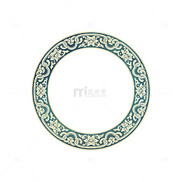 古典花纹圆形装饰图案