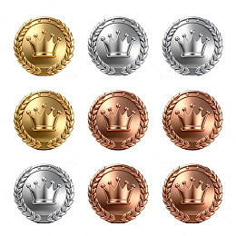 金属质感皇冠徽章设计素材