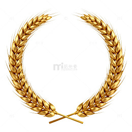 金麦穗花环装饰图案