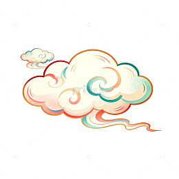彩绘云彩卡通图案设计元素