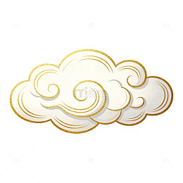 金色传统云纹图案装饰元素