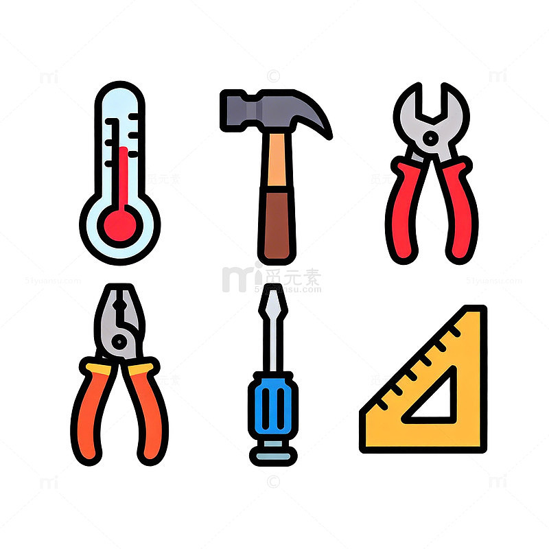 简约工具图标集矢量素材