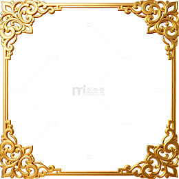 金色复古花纹边框装饰素材