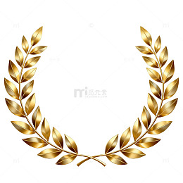 金色月桂花环边框装饰