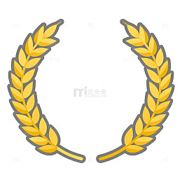金色麦穗花环图标