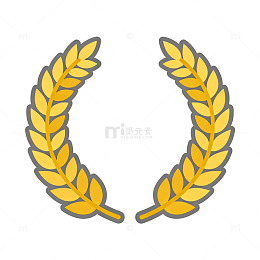 金色麦穗荣誉徽章图标设计