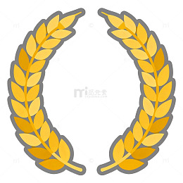 金色麦穗图案标志设计元素