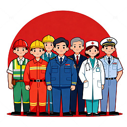 卡通职业群体形象设计图