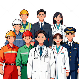职业人物插画集体照