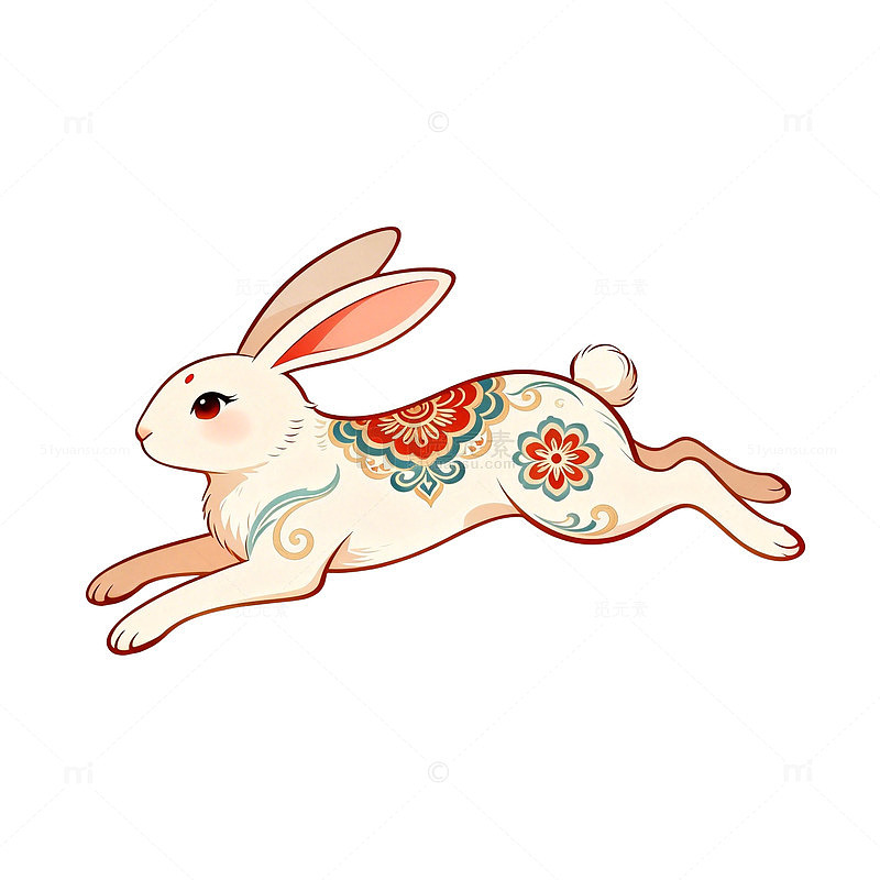 中国风兔子插画设计元素