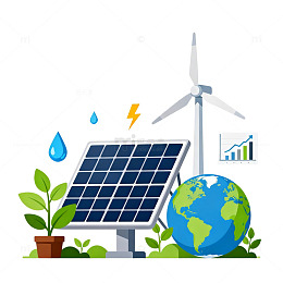 环保能源主题插画设计元素