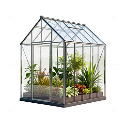 玻璃温室园艺布置